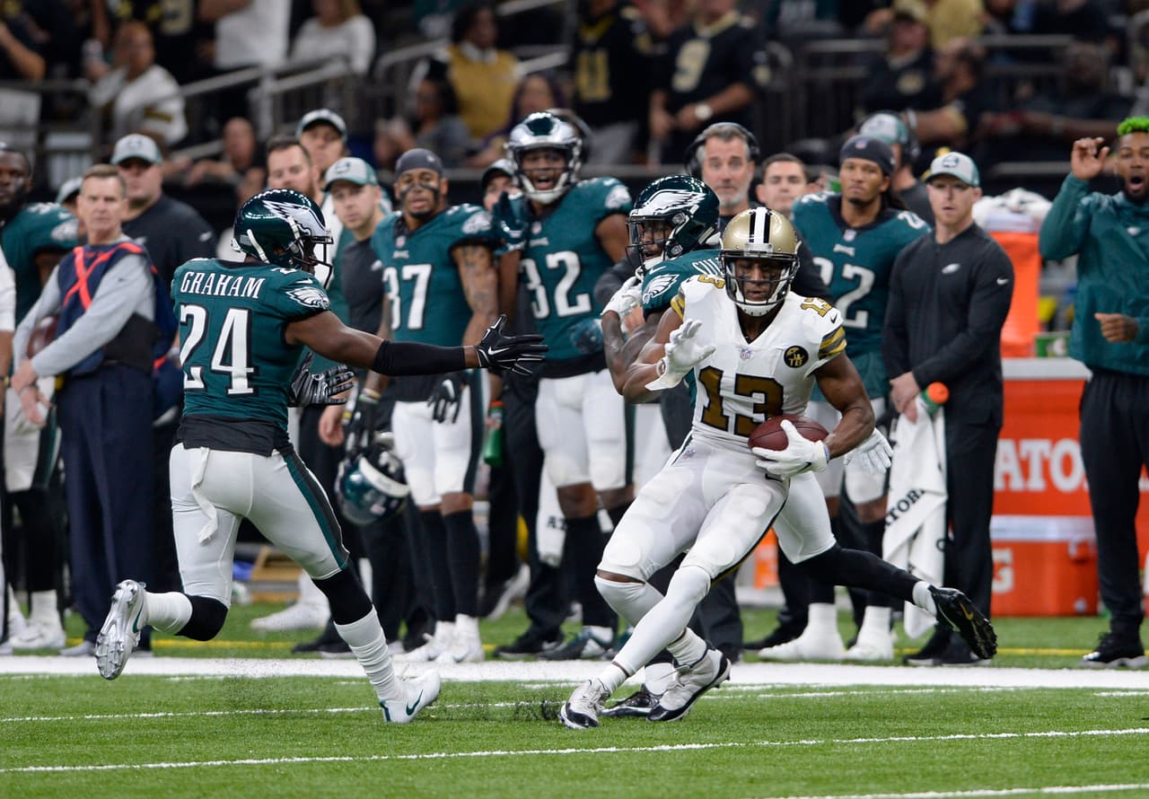Michael Thomas promtete ser de nuevo la pesadilla de los profundos de los Eagles: es el líder en recepciones de la NFL con 125, que incluyen mil 405 yardas obtenidas y 9 touchdown.