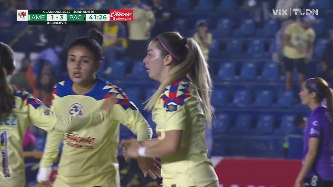 ¡Despierta el América! Katty barre y conecta el balón para el 1-3