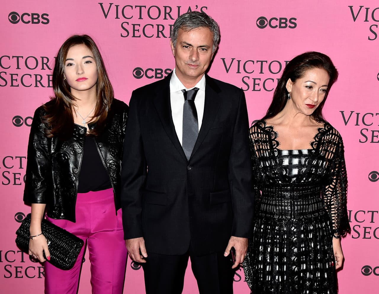 LONDON, ENGLAND - DECEMBER 02: Jose Mourinho, his wife Matilde Faria (R) and daughter Matilde attends the annual Victoria's Secret fashion show at Earls Court on December 2, 2014 in London, England. (Photo by Pascal Le Segretain/Getty Images)