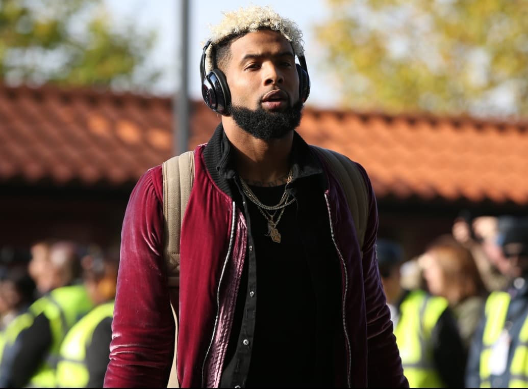 Odell Beckham, WR de los New York Giants en el estadio Twickenham Stadium en Londres.