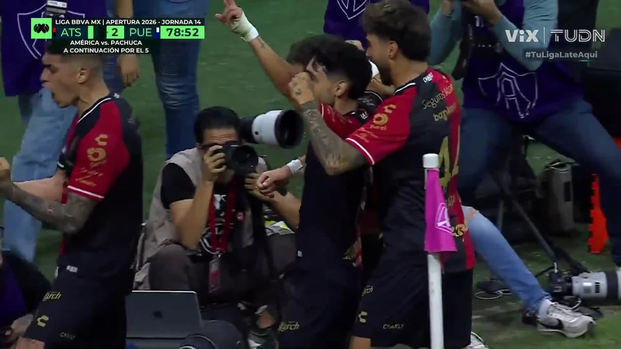¡Gol y doblete de José Martín! Atlas está goleando al Puebla