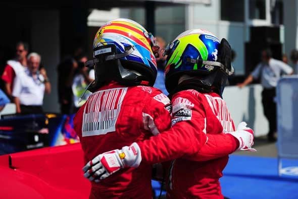 Massa entró segundo para darle a la Ferrari su primer doblete d ela temporada 2010.