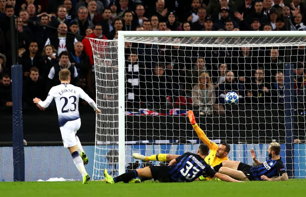 Y con este remate dentro del área, con el que vence al esloveno Samir Handanovic, Eriksen anotó el gol del triunfo, uno muy ansiado para el equipo inglés que sigue vivo a falta de una fecha.