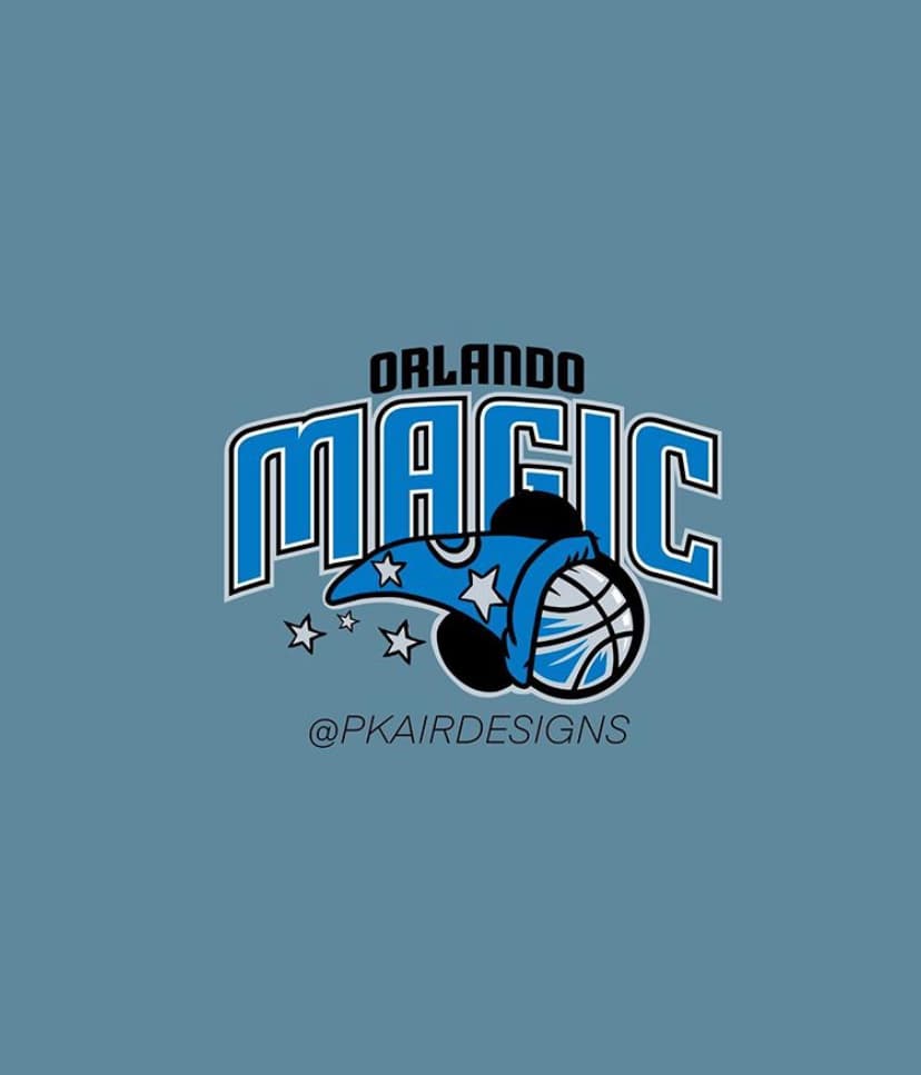 <b>Orlando Magic</b>
<br>Mickey Mouse es un personaje que queda en todos lados y así se vería en el logo de Orlando ¡Magia pura!