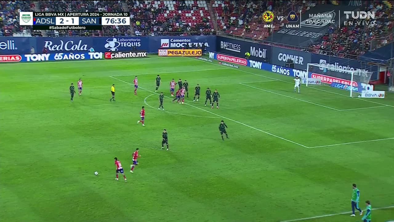 ¡GOL!  anota para Atlético San Luis. Daniel Guillén