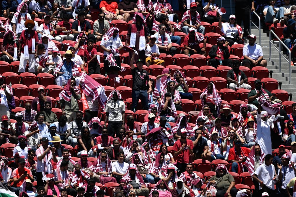 Asientos vacíos en el partido de entre Qatar y Suiza en el Levi’s Stadium de Santa Clara