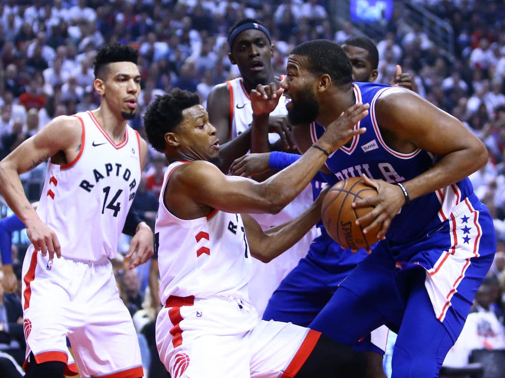 El quinto partido de esta serie fue sin duda el mejor para Kyle Lowry (centro), el estelar base armador de los Toronto Raptors.