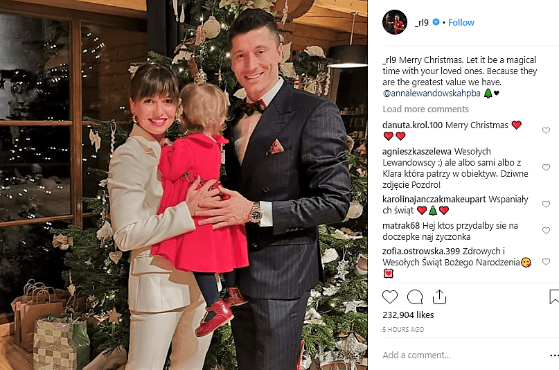 Robert Lewandowski y familia. El delantero polaco del Bayern Munich.