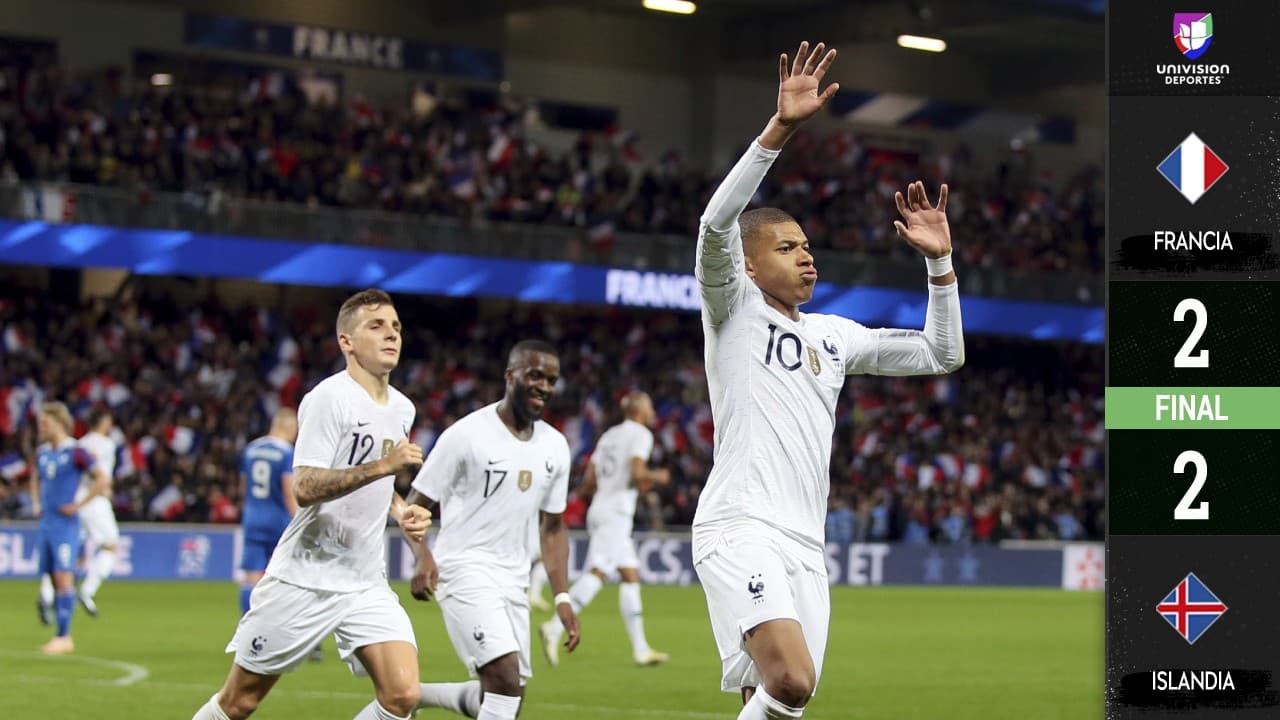 Kylian Mbappé entró de relevo y se involucró en los dos goles de Francia.