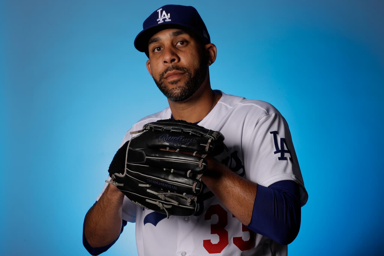This is a 2020 photo of David Price of the Los Angeles Dodgers baseball team. This image reflects the 2020 active roster as of Thursday, Feb. 20, 2020, when this image was taken in Phoenix. (AP Photo/Gregory Bull)