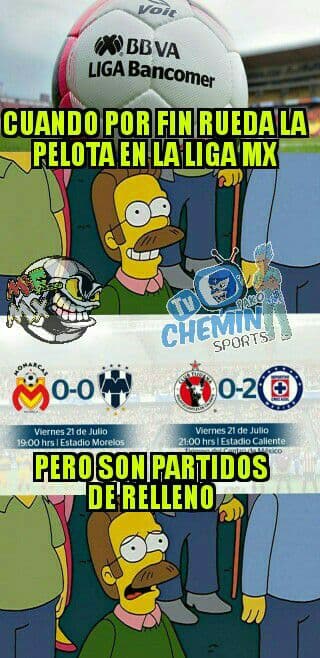 La derrota del América, el partidazo de Tigres y la renovada ilusión de los aficionados al Cruz Azul son los temas de moda en los memes de la Jornada 1 del Apertura 2017