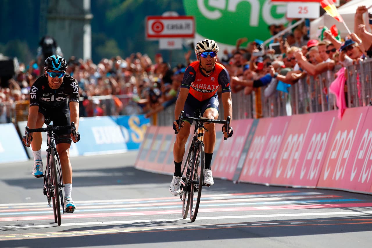 El remate en esta jornada del Giro fue favorable para el italiano Vicenzo Nibali, ganador de la jornada en esta carrera, una de las tres grandes del ciclismo mundial. Quedó a un minuto 12 del liderato.