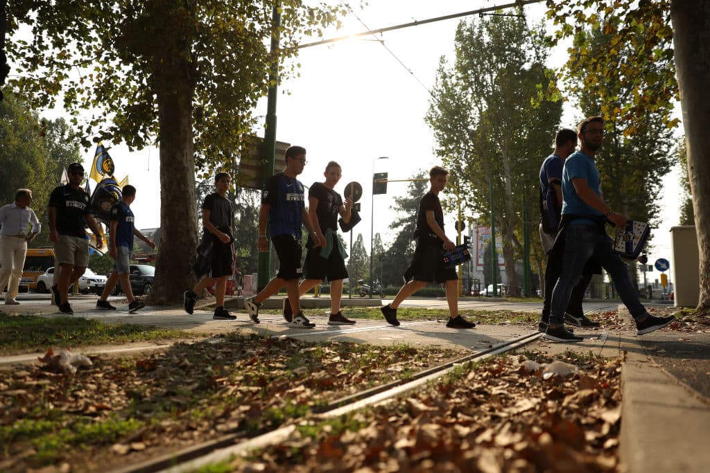 Los fanáticos del Inter mostraron su lealtad en un día muy especial para el club.