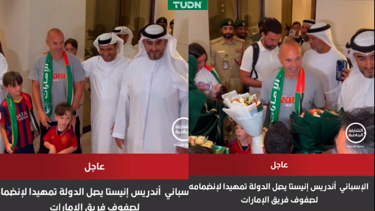 Iniesta aterriza en Emiratos Árabes Unidos para jugar en el Emirates Club