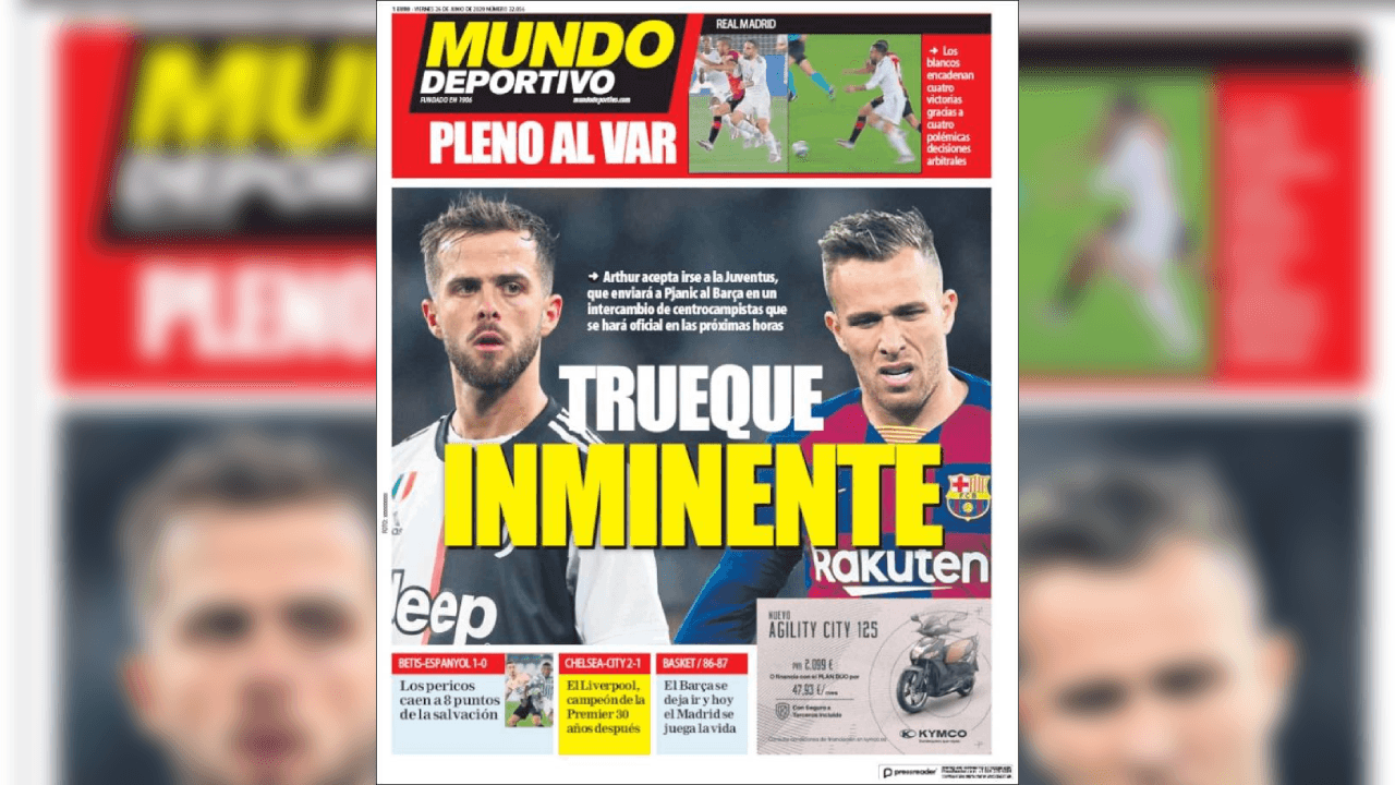 Así despiertan este viernes 26 de junio los principales diarios deportivos en Europa.