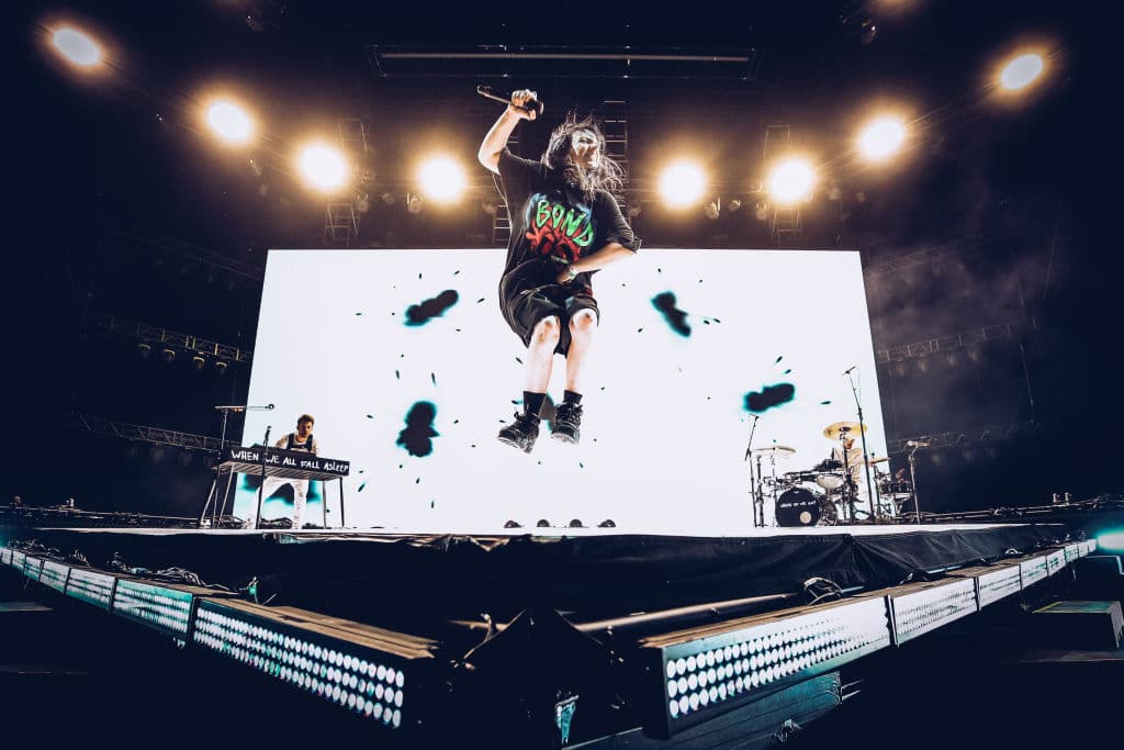INDIO, CALIFORNIA - APRIL 20: (EDITORS NOTE: Image has been processed using digital filters.) Billie Eilish performs at Outdoor Theatre during the 2019 Coachella Valley Music And Arts Festival on April 20, 2019 in Indio, California. (Photo by Rich Fury/Getty Images for Coachella)