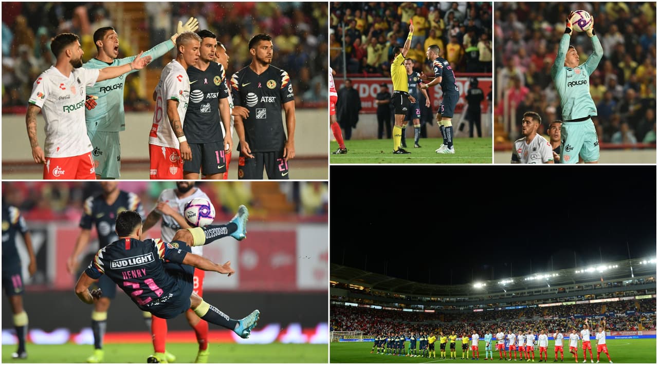 En un partido emocionante, con grandes goles y un expulsado, Necaxa y América dividen puntos.