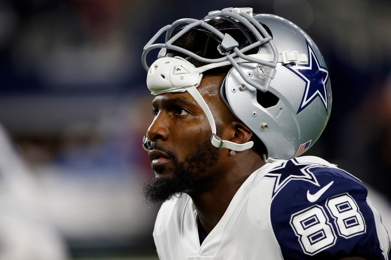Dallas Cowboys' Dez Bryant warms up before an NFL football game against the Washington Redskins on Thursday, Nov. 30, 2017, in Arlington, Texas. (AP Photo/Ron Jenkins)