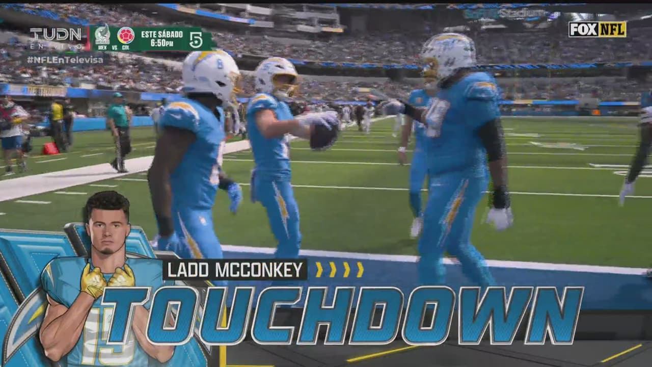 ¡TD Chargers! Herbert conecta con McConkey en las diagonales