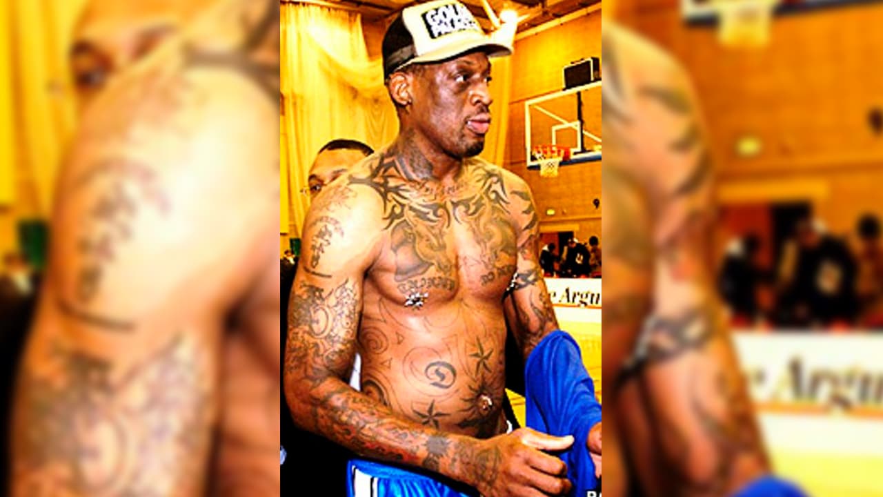 Así lucen los mejores tatuajes de Dennis Rodman.