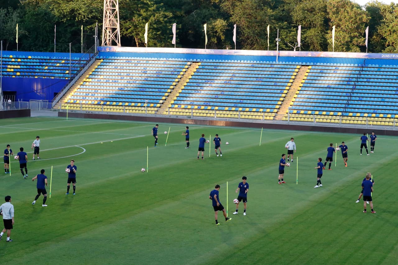 Japón, el rival de turno de Bélgica, entrenó en el campo del Rostov FC previo a un nuevo juego histórico para ellos.