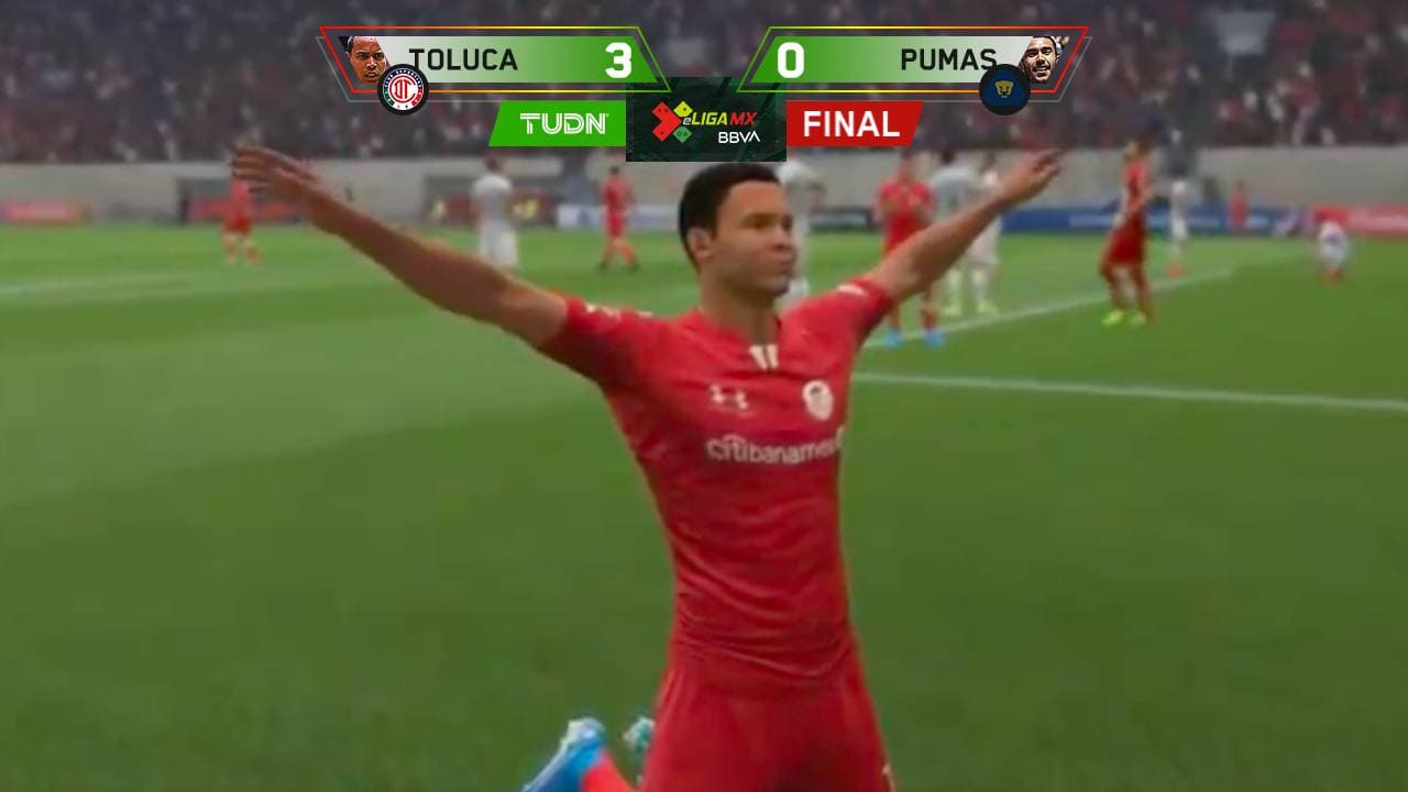 ¡Con el espíritu de Pardo! Toluca le pegó a Pumas en eLiga MX