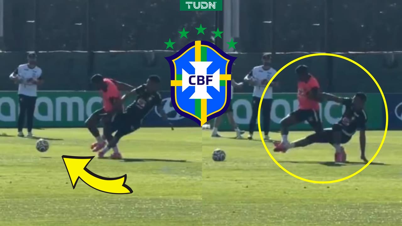 ¡Casi lo lesiona! La artera entrada de Casemiro a Endrick en Brasil