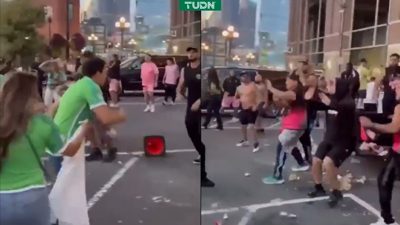 ¡Imágenes lamentables! Pelea campal en la Final de Leagues Cup 