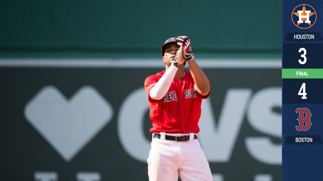 Los Boston Red Sox superaron 4-3 a los Houston Astros en el juego dominical que puso fin a su serie de tres juegos en Fenway Park y con el que los bostonianos eludieron la barrida en la contienda.