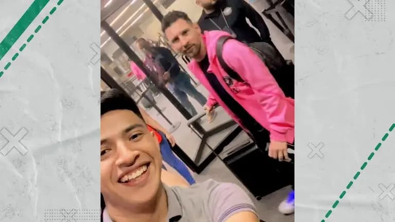 El fan inmortalizó su encuentro con Messi