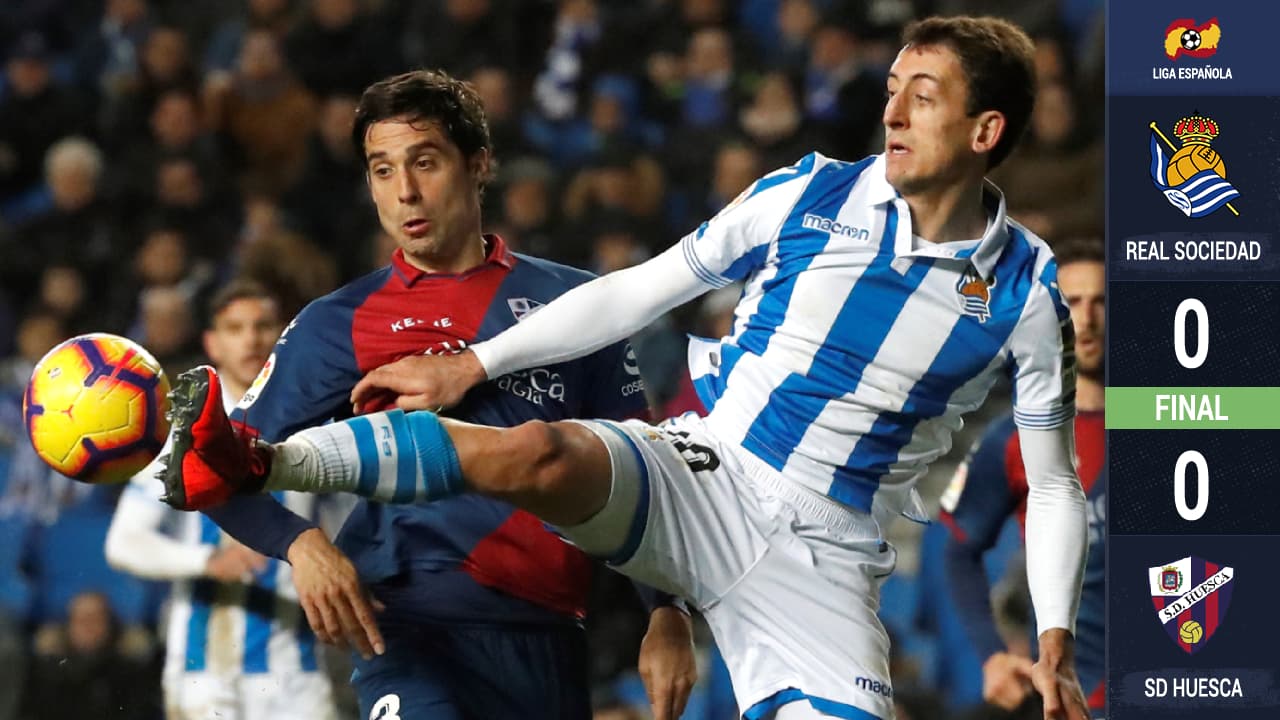 La Real Sociedad no supo aprovechar su localía y empató 0-0 ante el Huesca sin el mexicano Héctor Moreno.