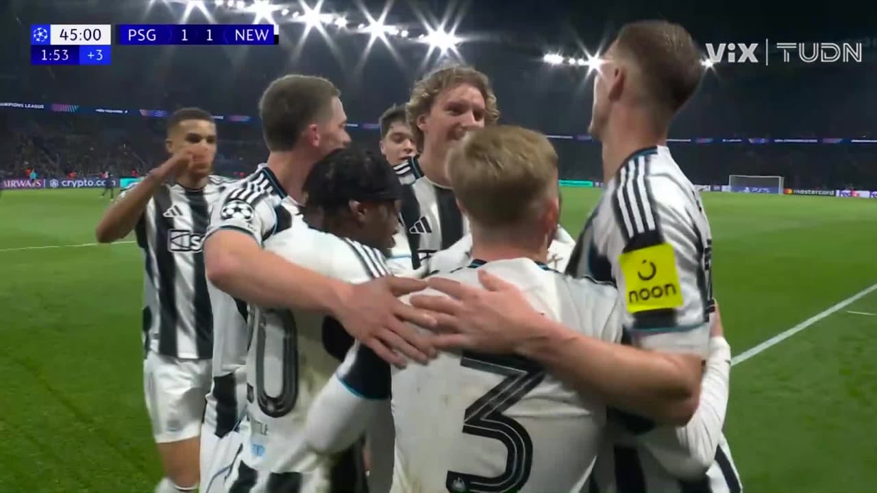 ¡Triple cabezazo mortal en el área del PSG termina en golazo del Newcastle!