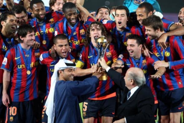 El trofeo del Mundial de Clubes de Abu Dabi conquistado ante Estudiantes de Plata redondeaba un año mágico del Barcelona