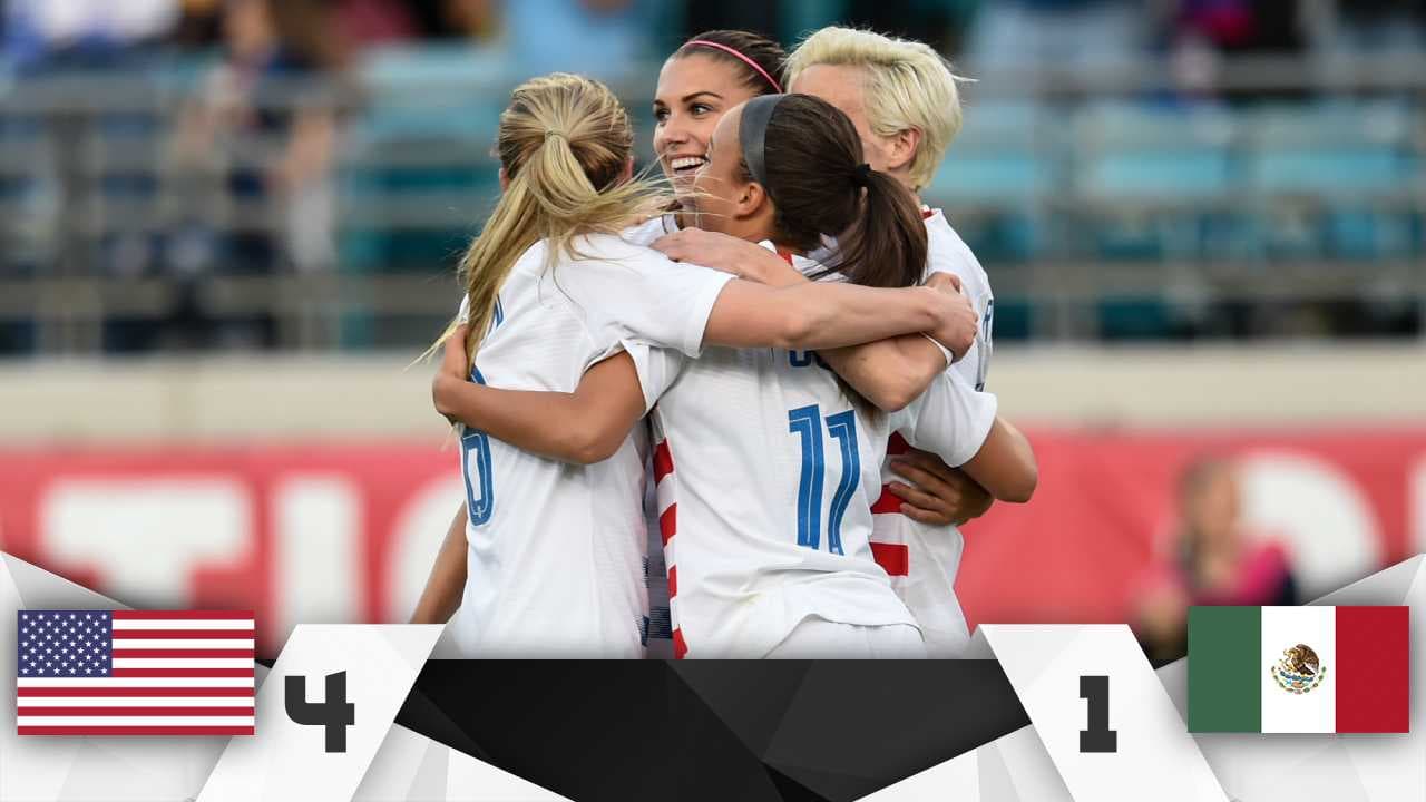 Tres goles en tres minutos y el Team USA golea a México en amistoso femenino