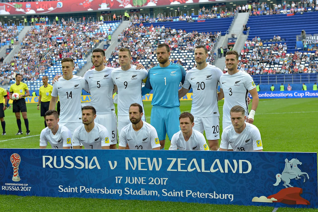 El equipo de Nueva Zelanda que participa en la Copa Confederaciones Rusia 2017.