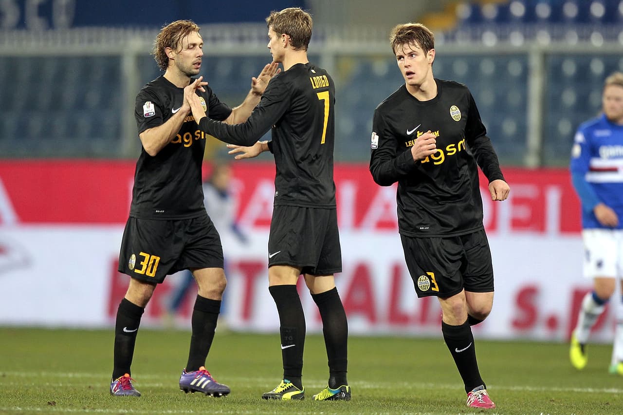 En el verano de 2013 salió cedido al Hellas Verona pero tuvo una participación testimonial. Apenas jugó 3 partidos.