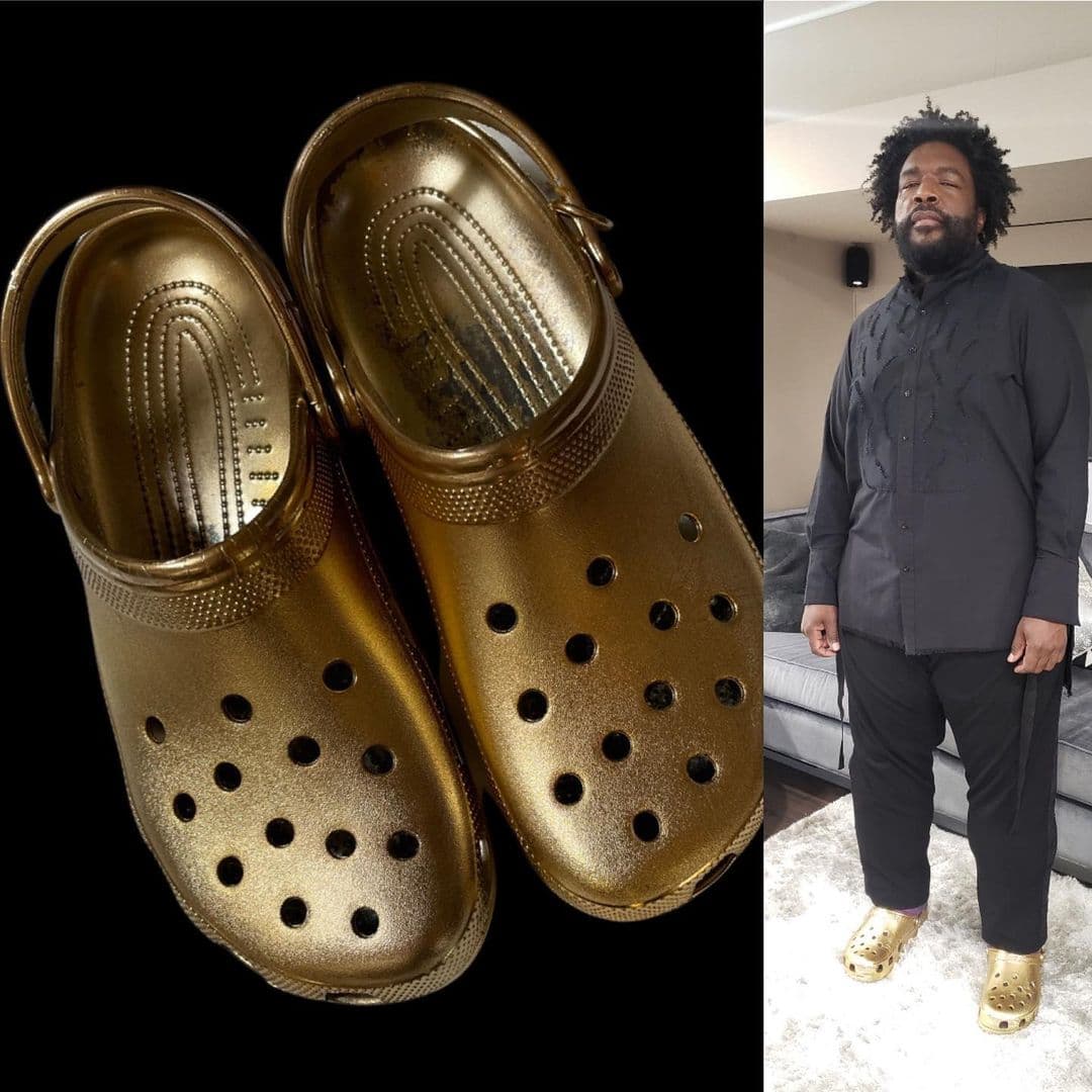 Questlove lució un par de oro en los Oscar de 2021: "Estoy cansado de sufrir mientras que el retraso en el crecimiento", dijo en Instagram después de la alfombra roja.