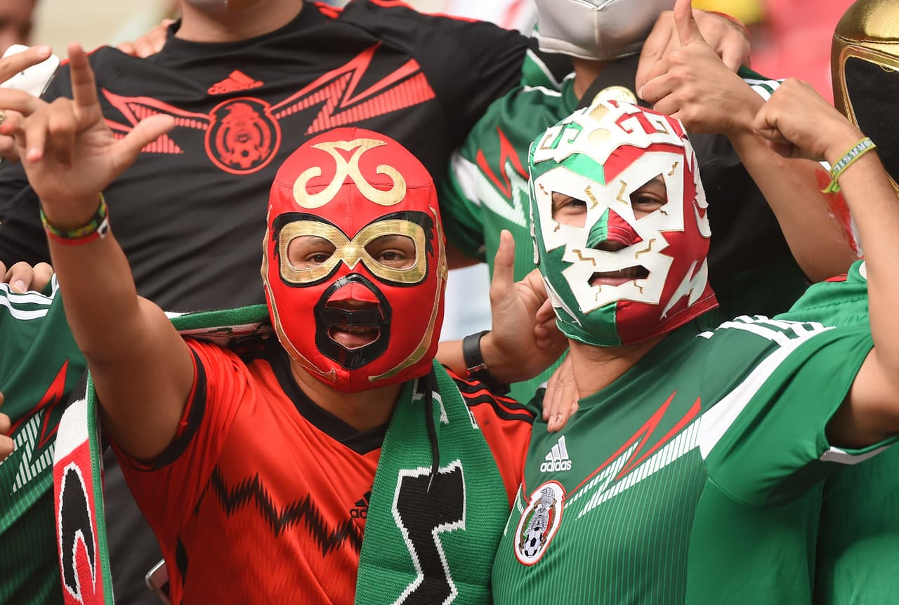 Las máscaras son un atuendo típico en los fanáticos mexicanos en los Mundiales de fútbol, pero en Rusia 2018 fueron prohibidas. Acá algunas de las que han pasado en medio del apoyo de los hinchas.