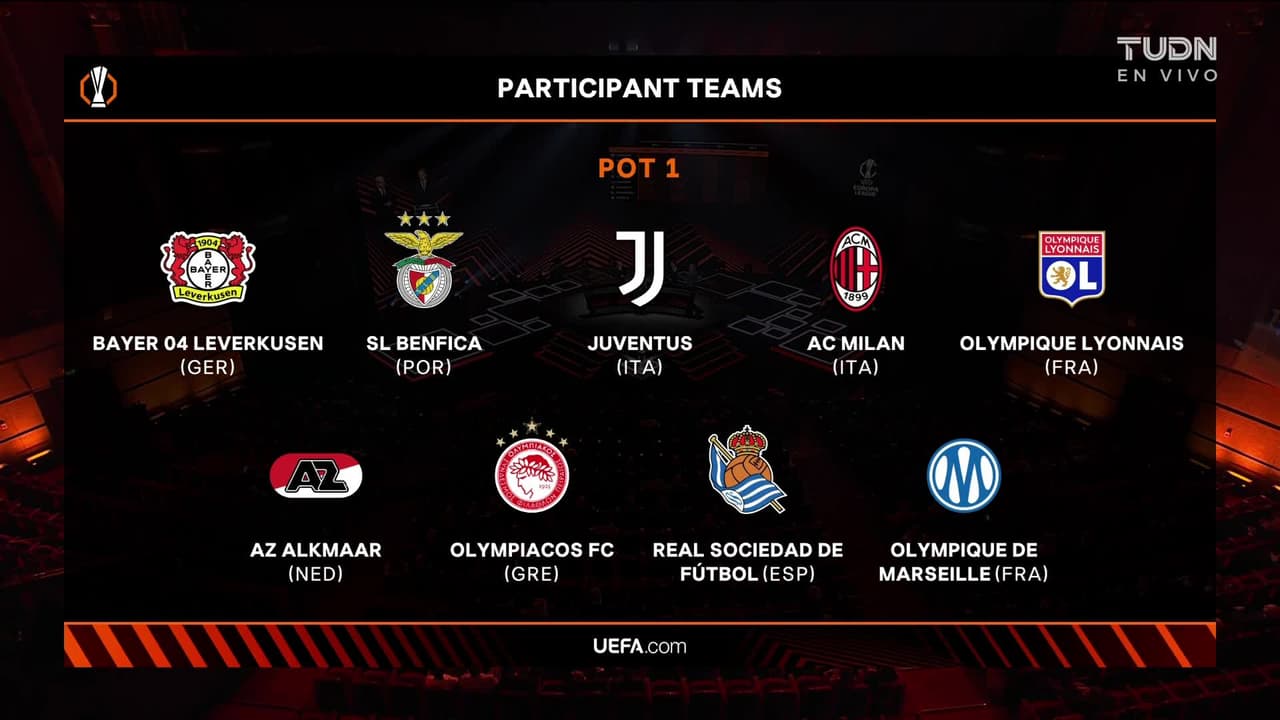 ¡Así quedaron los choques en la Europa League del Leverkusen, Benfica, Juventus y Milan!