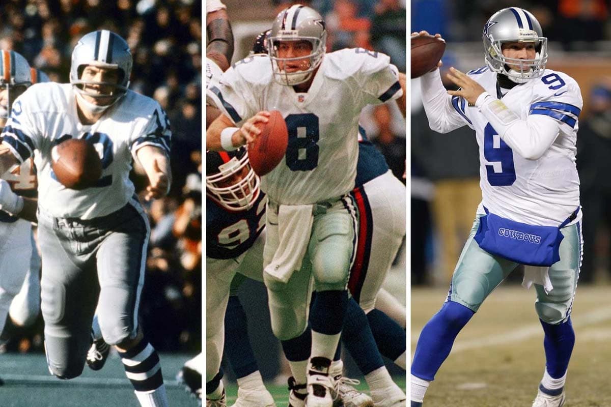 #3 DALLAS COWBOYS: Roger Staubach, Troy Aikman, Tony Romo (AP-NFL).