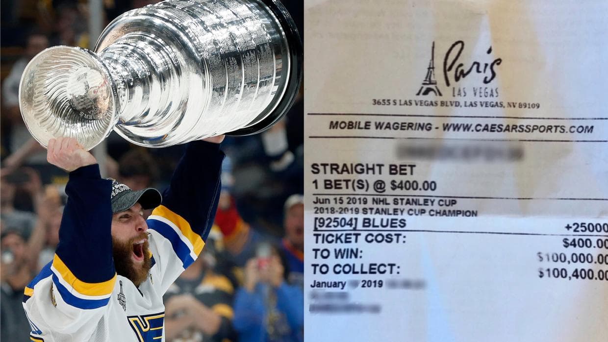 Apostador ganó 100 mil dólares gracias al título de los St. Louis Blues 