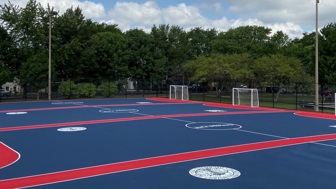 Una de las mini-canchas finalizadas por el Chicago Fire FC.