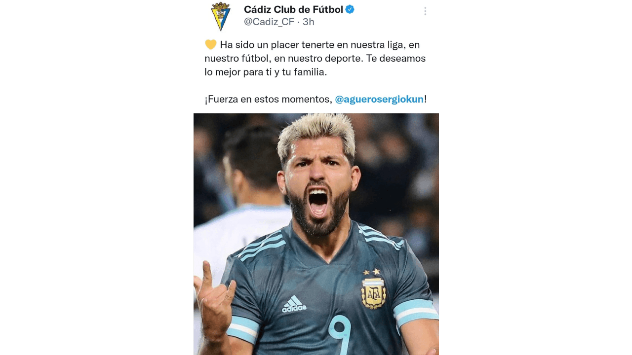 El mundo del futbol se despide de un grande, Sergio 'Kun' Agüero anunció su retiro de las canchas por problemas cardiacos, lo cual causó reacciones en redes. Compañeros de cancha, equipos y fanáticos, le dedicaron palabras, imágenes y videos por su gran trayectoria, su talento y, sobre todo, por su calidad. humana, ¡hasta luego, Kun!