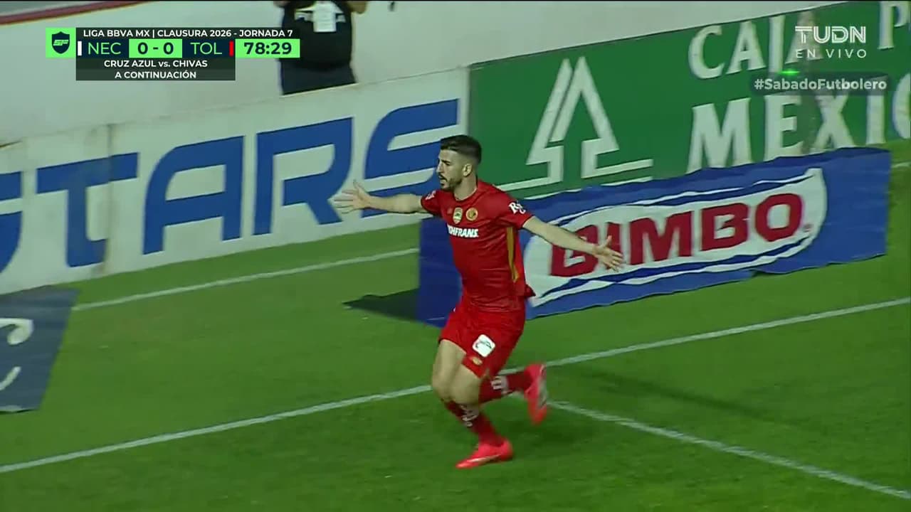 ¡Gol del Toluca! Paulinho solo tuvo que empujarla y el bicampeón ya lo gana