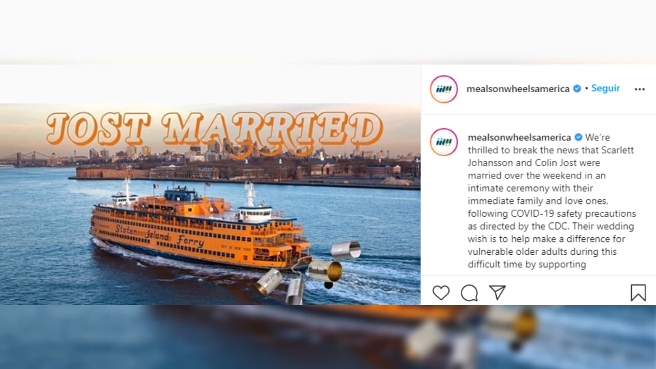 Según la empresa Meals on Wheels America, contrajeron nupcias respetando las medidas sanitarias.