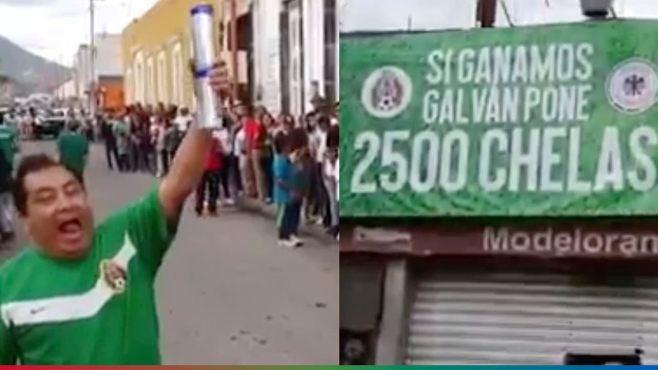 (Video) Prometieron regalar miles de 'chelas' si ganaba México y lo cumplieron