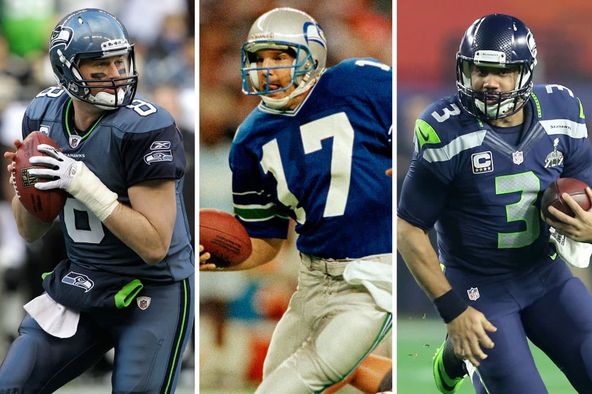 #24 SEATTLE SEAHAWKS: Matt Hasselbeck, Dave Krieg, Russell Wilson (AP-NFL).