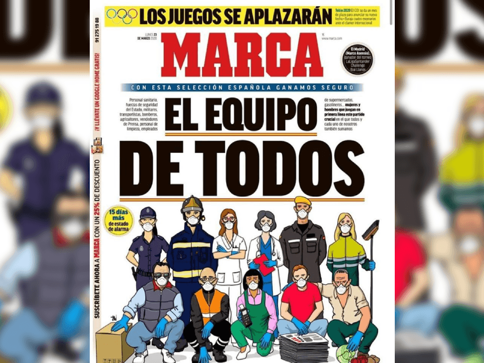 Así es como las portadas de revistas y periódicos viven esta época del coronavirus, un mundo sin deporte es impensable.