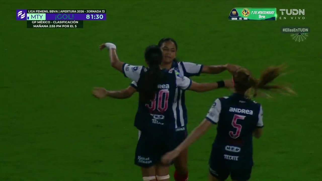 ¡Goleada de Rayadas! Lourdes Bosch cierra la pinza y firma el 4-0 en el BBVA