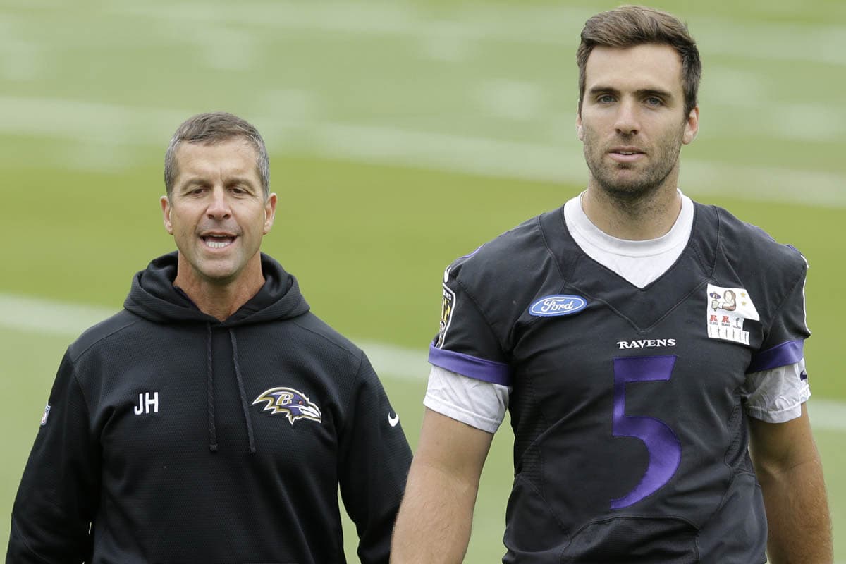  Jim Harbaugh indicó que Joe Flacco está en su mejor momento
